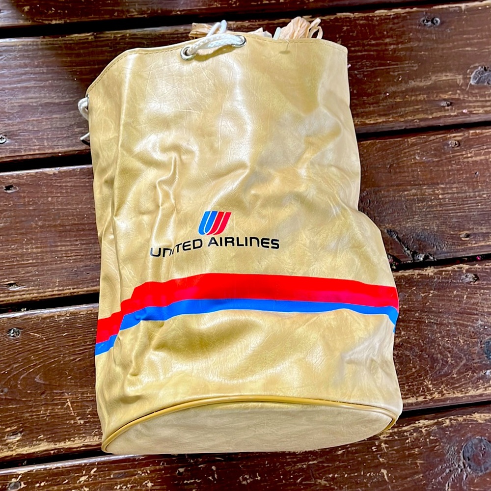 Vintage United Airlines Bucket Bag